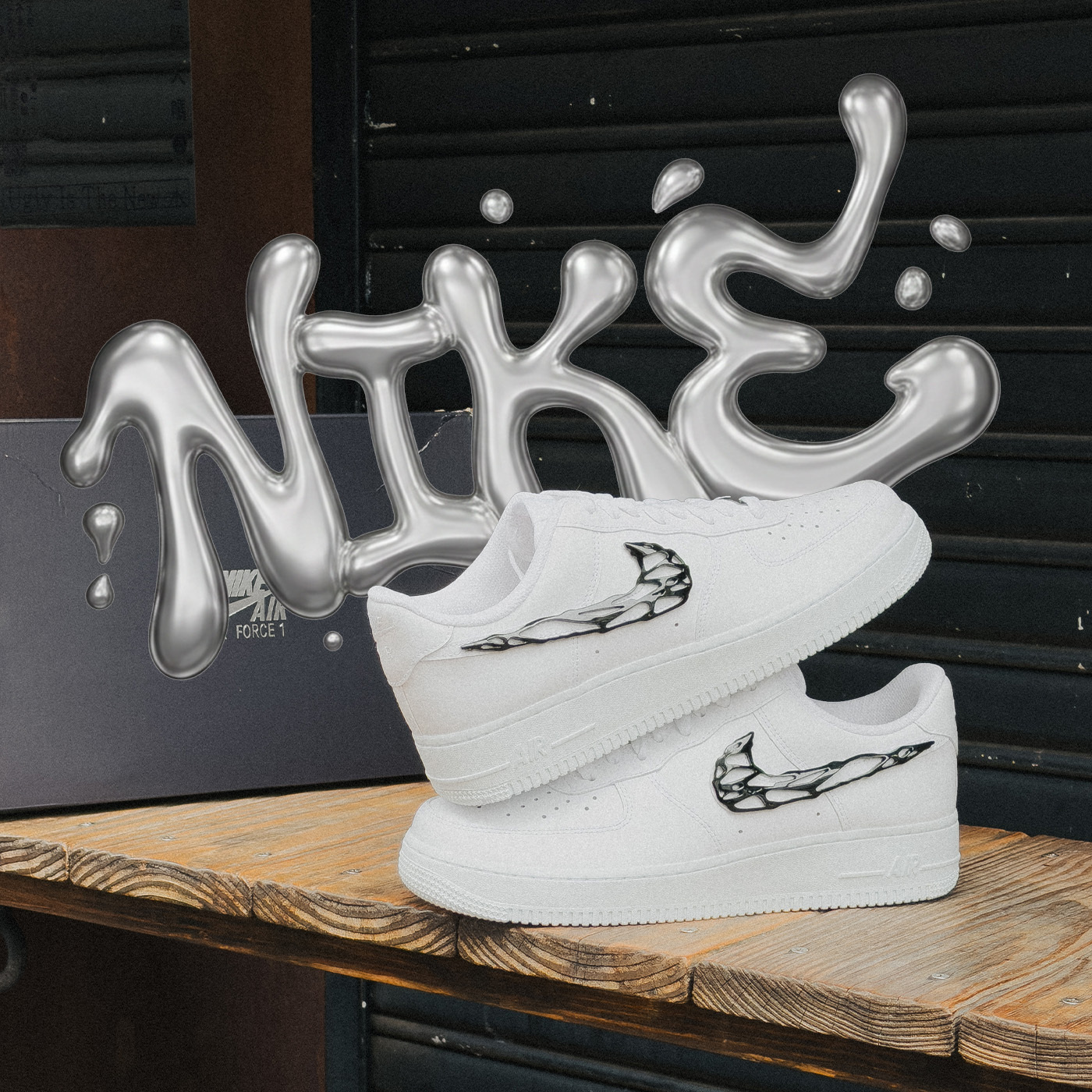 女款 NIKE AIR FORCE 1 'Liquid Metal' 液態 金屬 猛毒 毒液 經典 休閒鞋【IF1686-101】