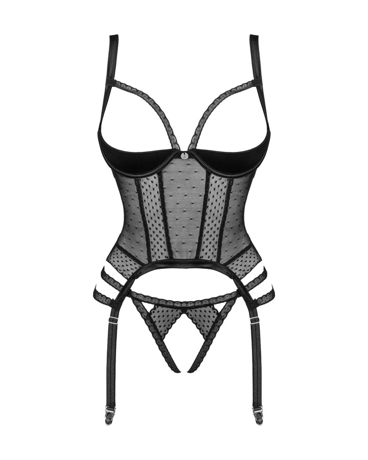 Obsessive - Lanelia 爆乳蕾絲塑身開襠連體衣馬甲 - XS/S/M/L