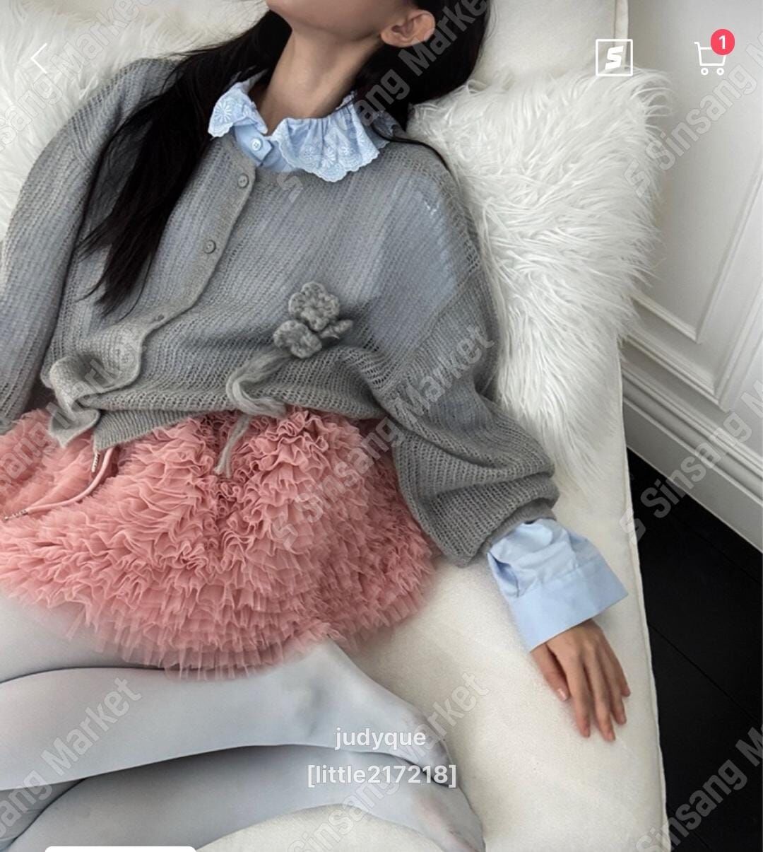 JQ5534 立體花透款針織衫 *特價* (優惠碼同充值購物金不適用)