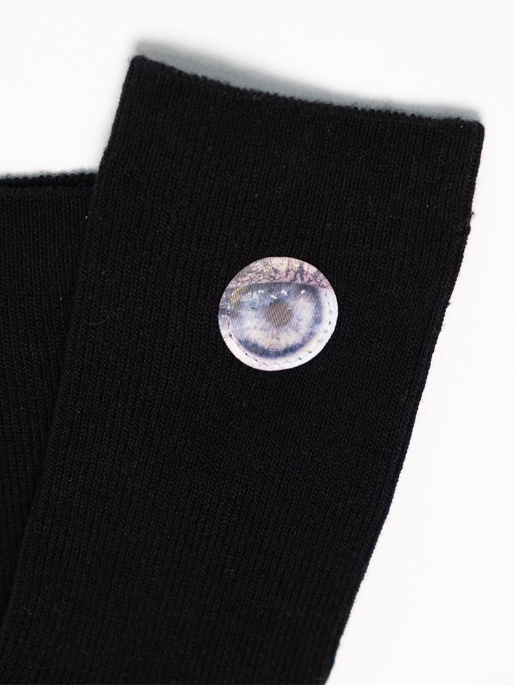 Lenticular Patch Crew Socks - Black