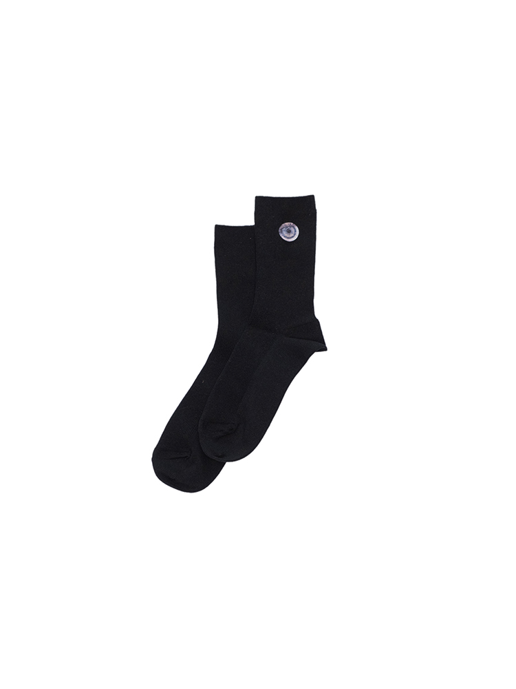 Lenticular Patch Crew Socks - Black