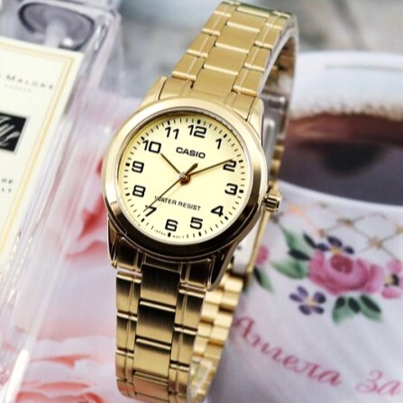 【CASIO 卡西歐】簡約時尚 都會優雅 經典剛帶 纖薄舒適 圓形 小錶徑 腕錶 手錶 LTP-V001G-9B