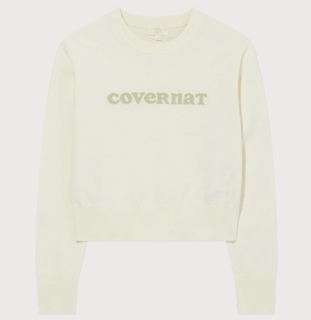 【品牌清貨SALE】 【現貨】【COVERNAT】Women's Cooper Logo Round Neck Knit (Navy/Heather gray/Light pink/Ivory)