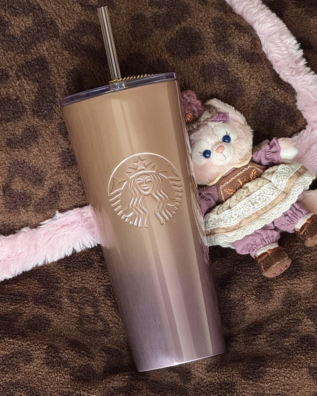 STARBUCKS 星巴克 貓眼漸變 紫色 粉紫 粉金 不鏽鋼吸管杯 隨身杯 水杯 / 預購