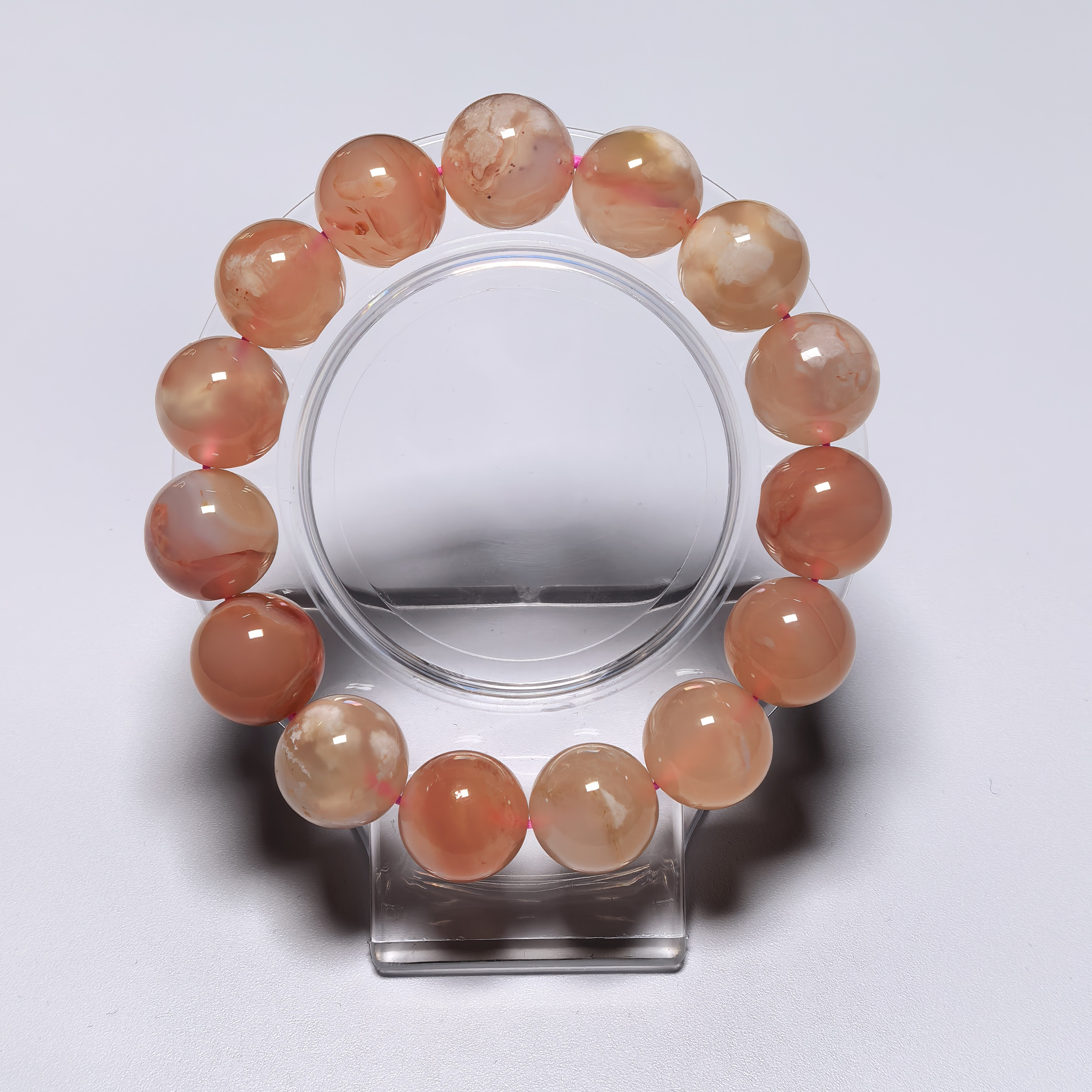 櫻花瑪瑙手串13m+