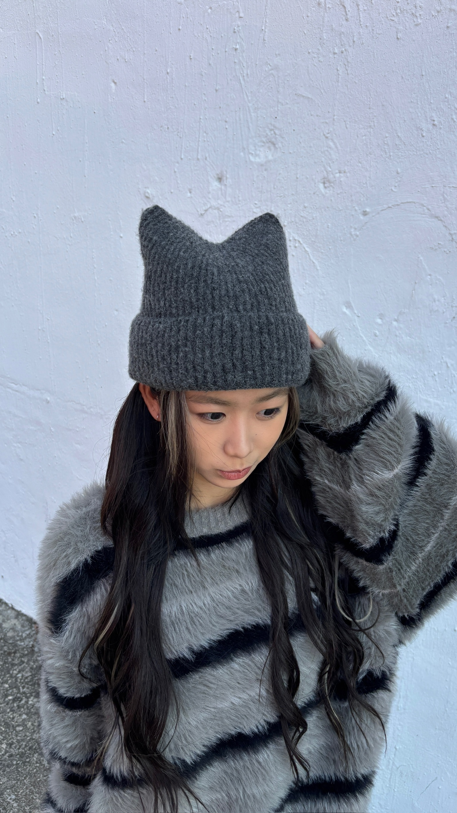 正韓 針織貓耳帽 (3colors)