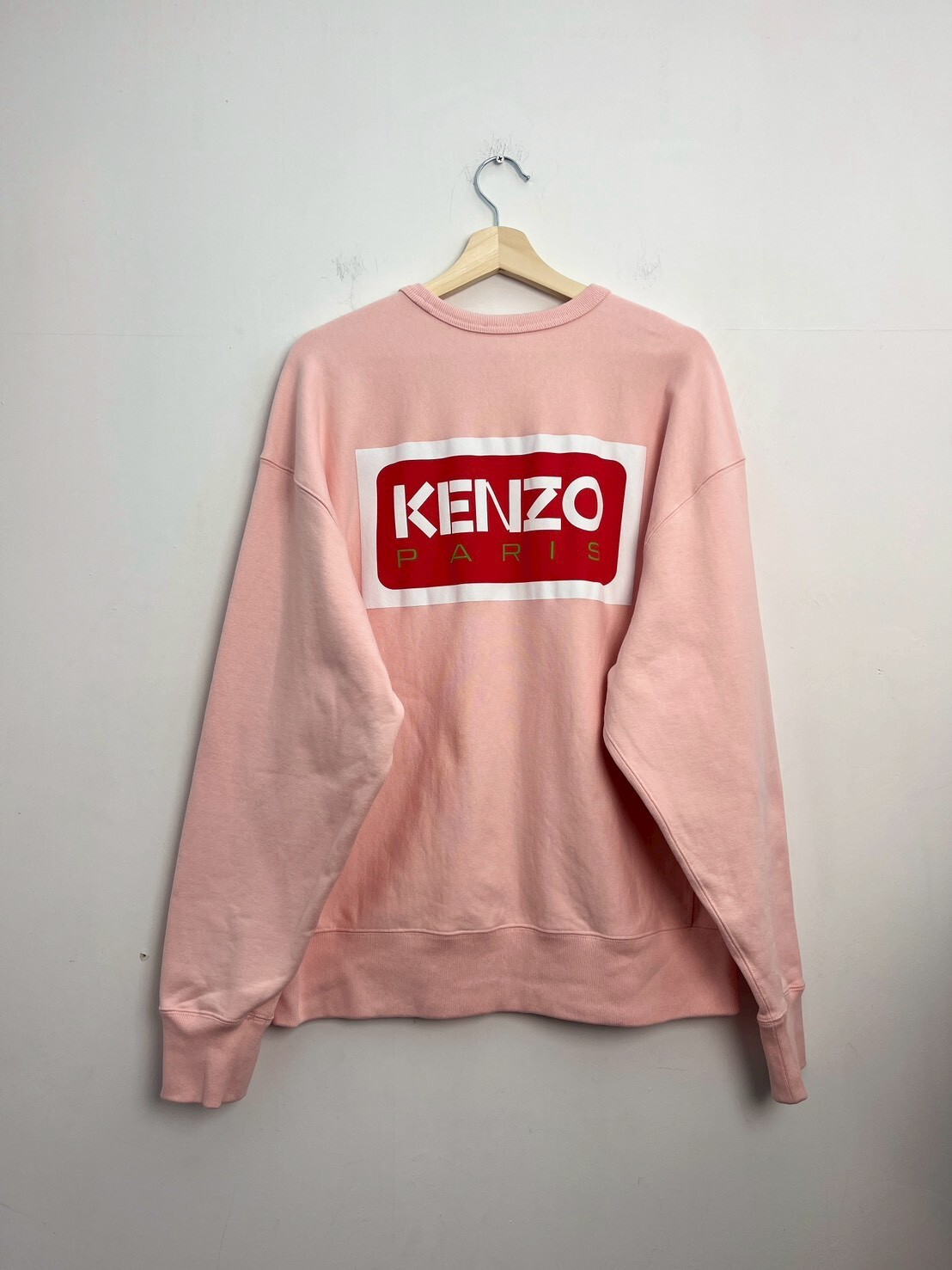 KENZO COTTON LOGO SWEATSHIRT PINK SIZE M