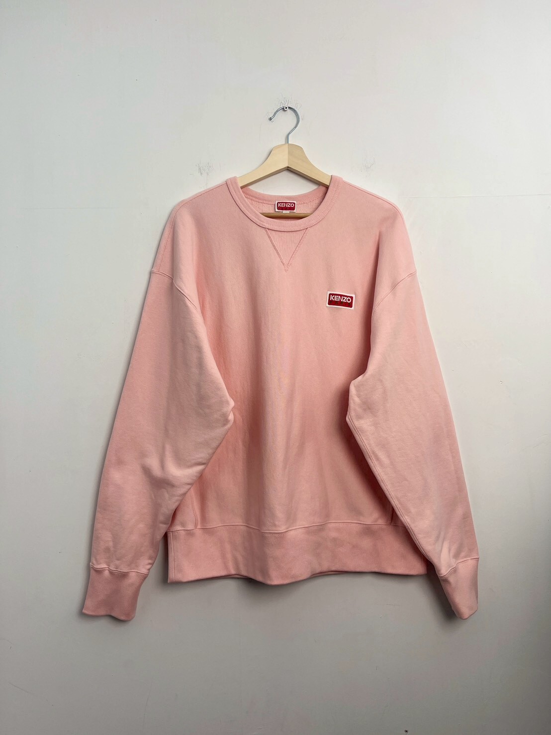 KENZO COTTON LOGO SWEATSHIRT PINK SIZE M