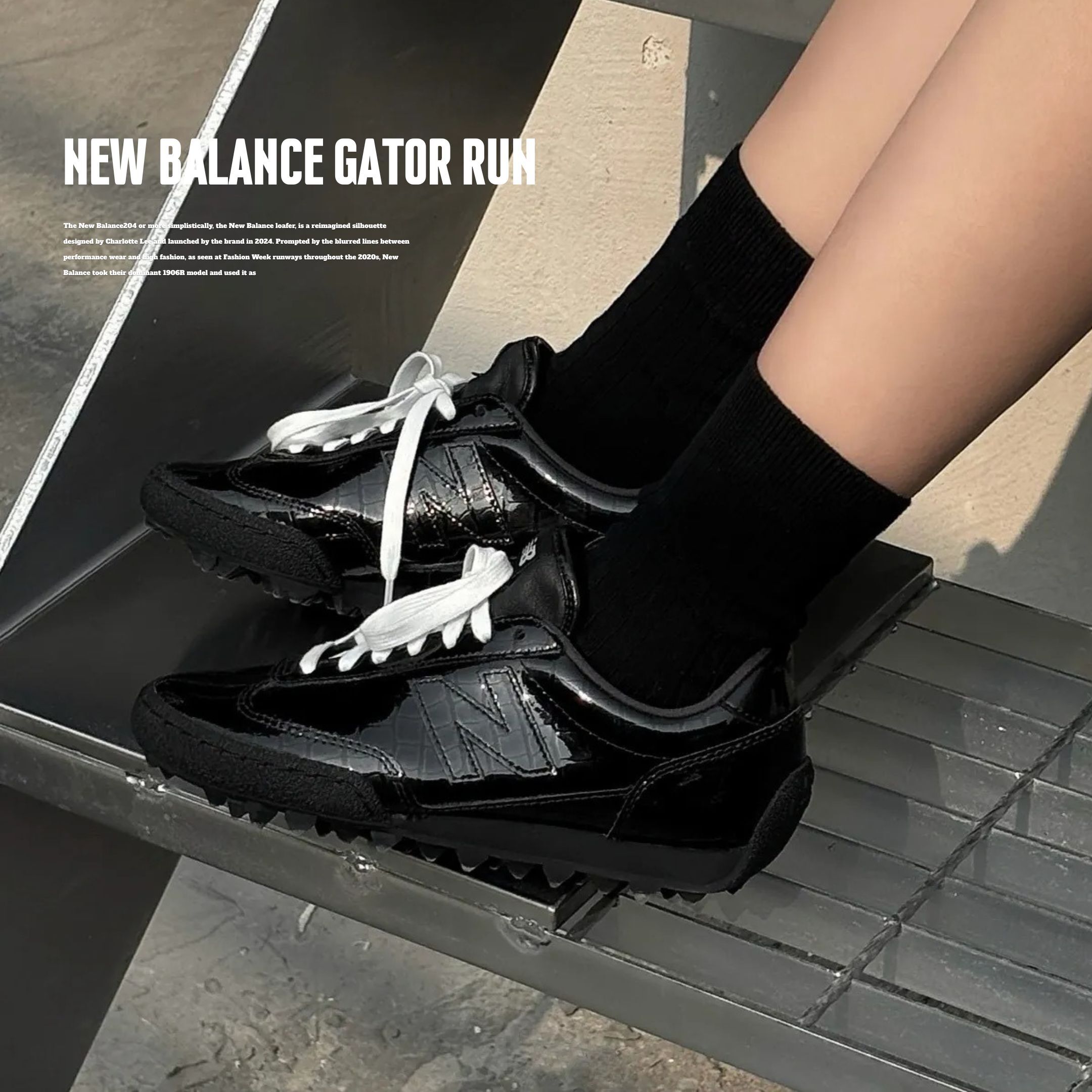 NICEDAY 代購 New Balance Gator Run 全黑 黑魂 薄底 復古 漆皮 亮面 黑 UGTR2SV