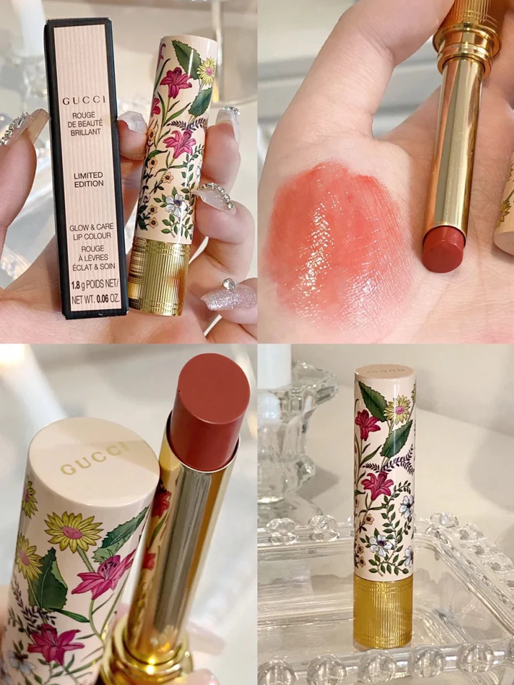 現 貨丨Gucci 經典復刻限定版 Flora 花卉唇膏 1g #208 They Met In Argentina 暖玫瑰木色