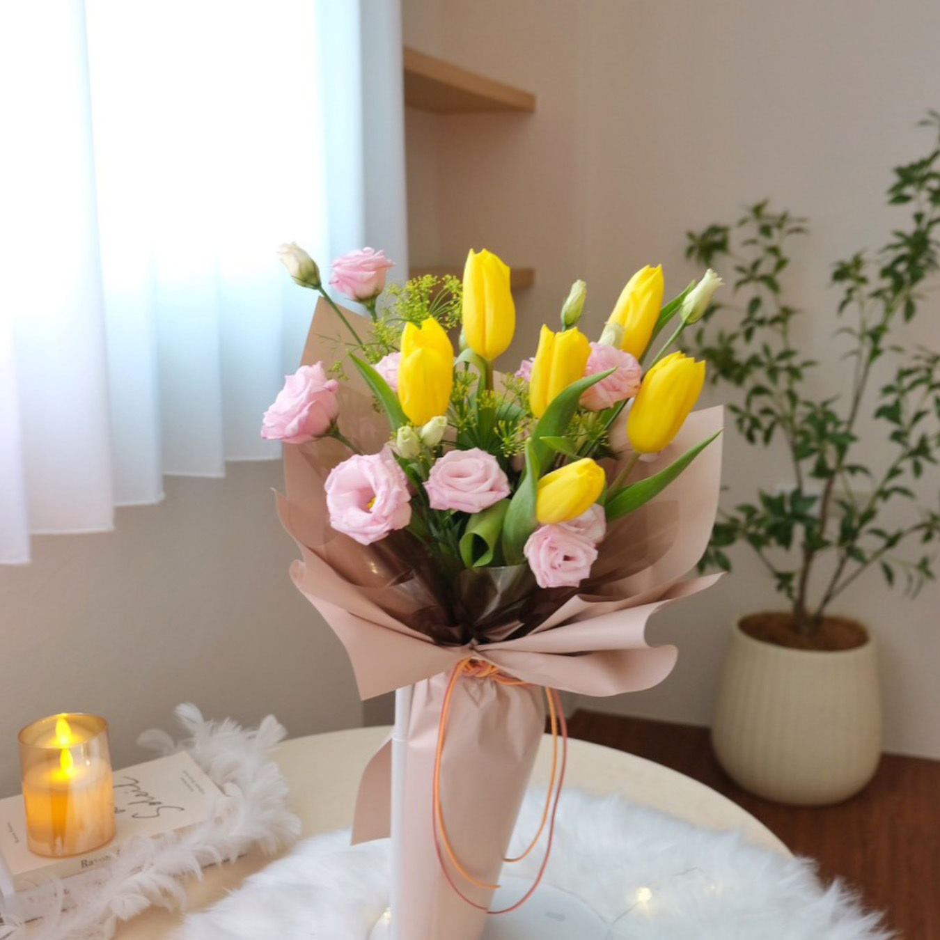 鬱金香+桔梗 鮮花花束