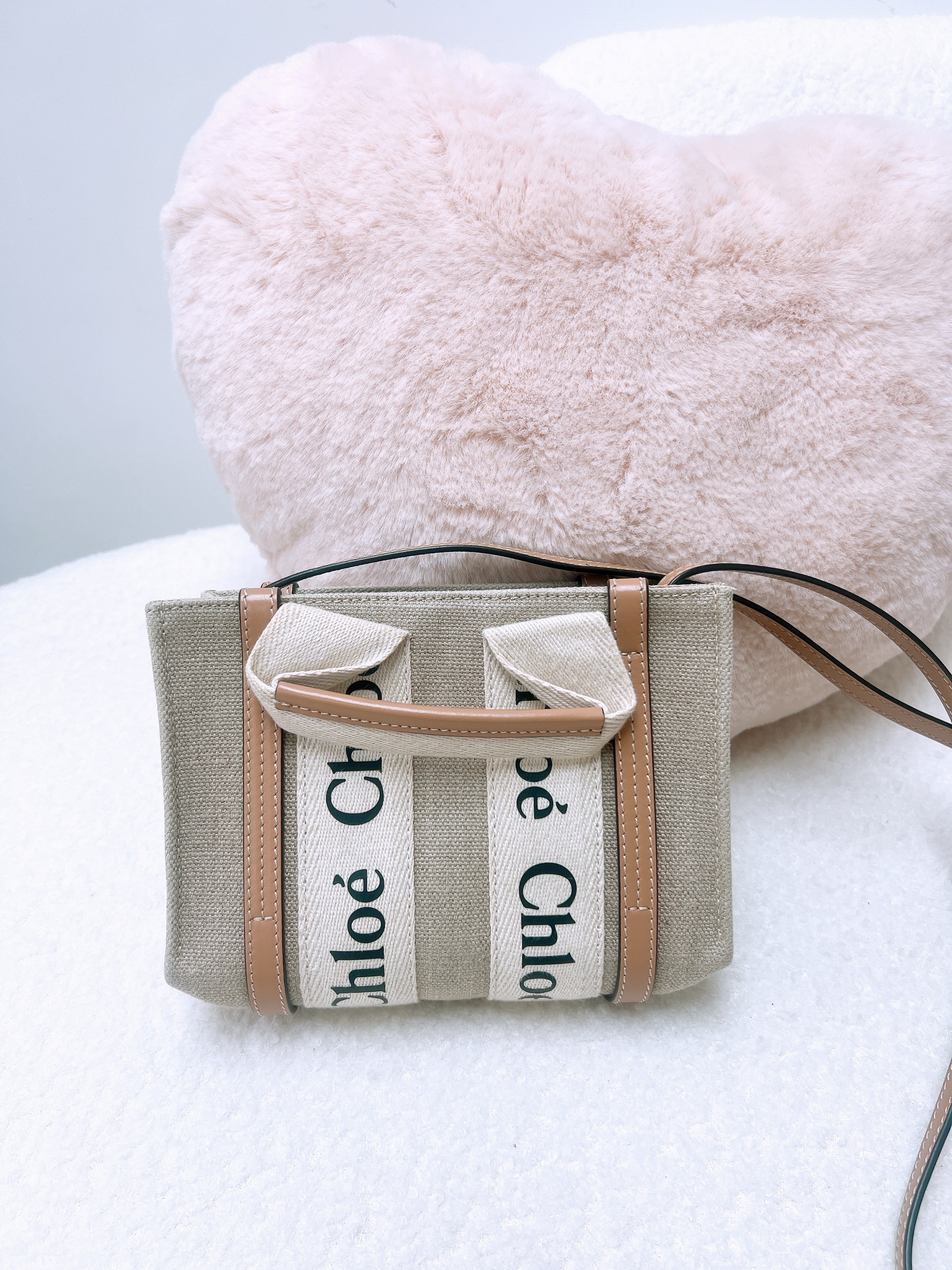 Chloe woody tote mini biscuit