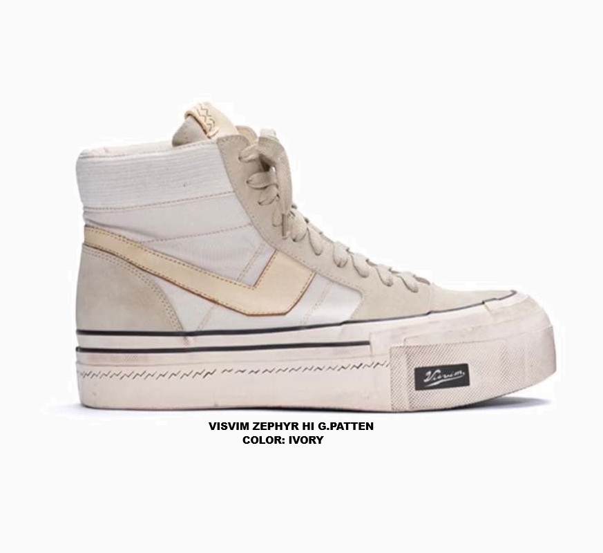 LAST PCS: VISVIM ZEPHYR HI G.PATTEN - IVORY SIZE 9 PRE ORDER ITEM (預訂中)