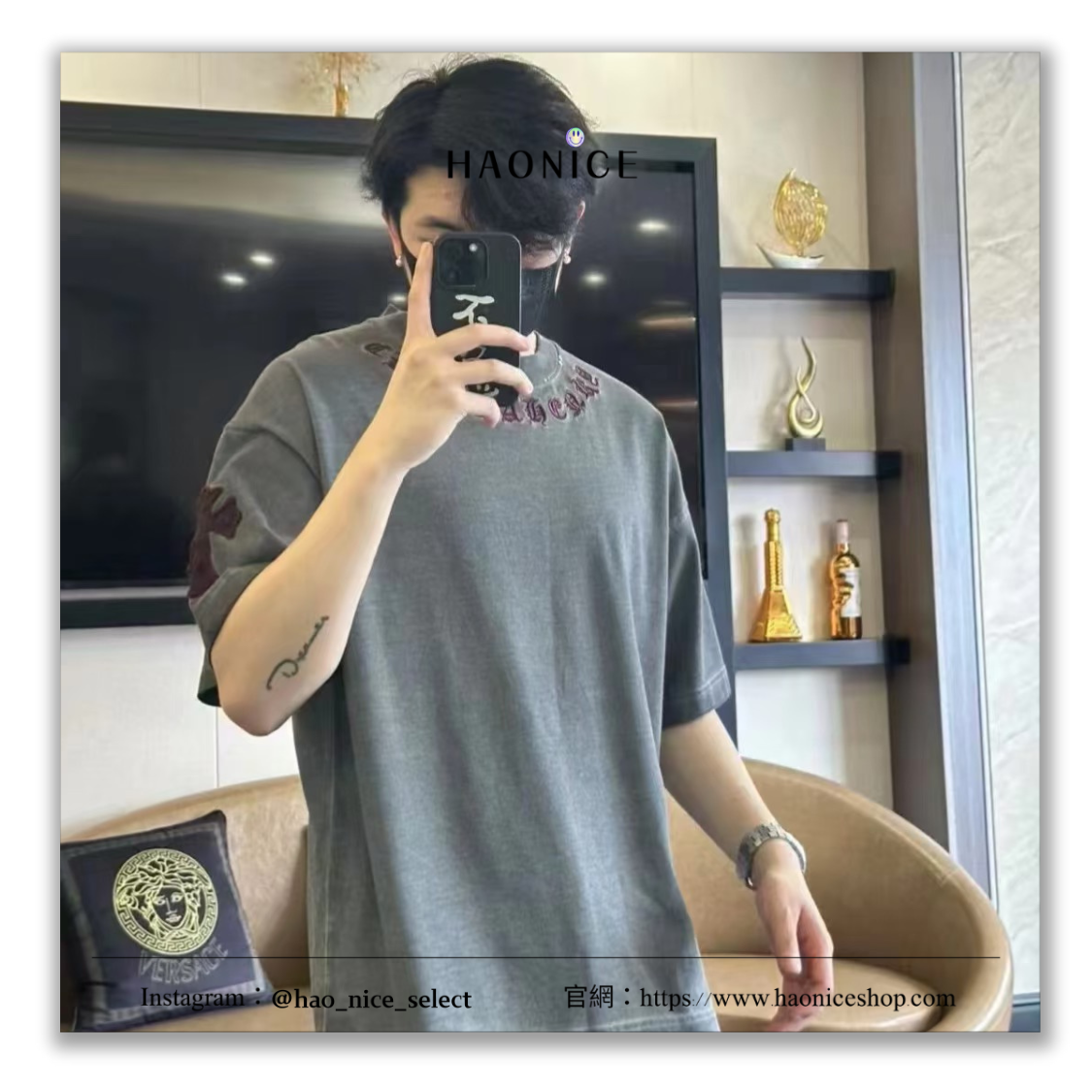 【HAO NICE】街頭感⚡️Chrome Hearts 克羅心 十字架logo拼布 美式街頭 水洗做舊 短袖 短T