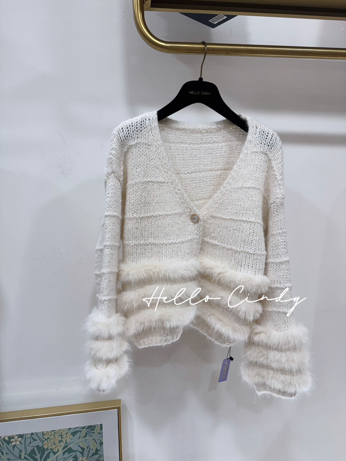 B02028 華麗感小香風亮片針織小外套