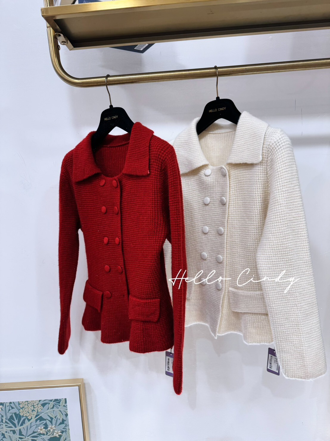 B02029 甜美感排釦腰身感針織上衣