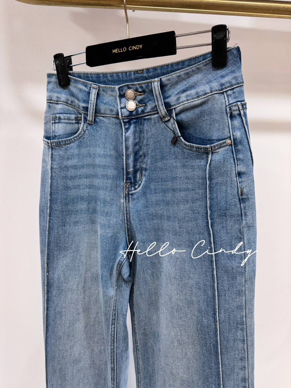 B02025 超顯瘦側車線牛仔褲