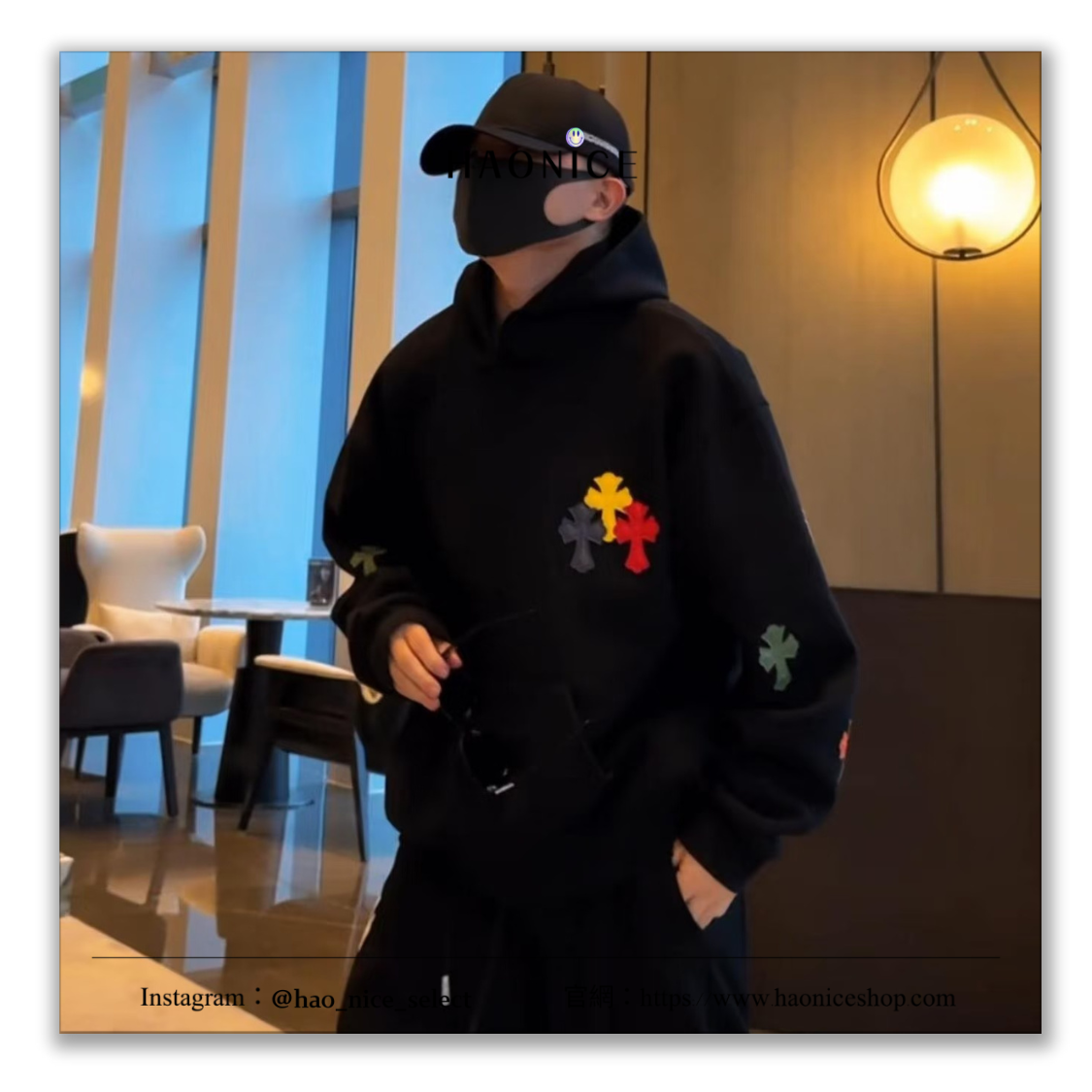 【HAO NICE】街頭感⚡️Chrome Hearts克羅心 彩色多重十字架 皮革 美式街頭 重磅連帽外套 長袖 休閒外套