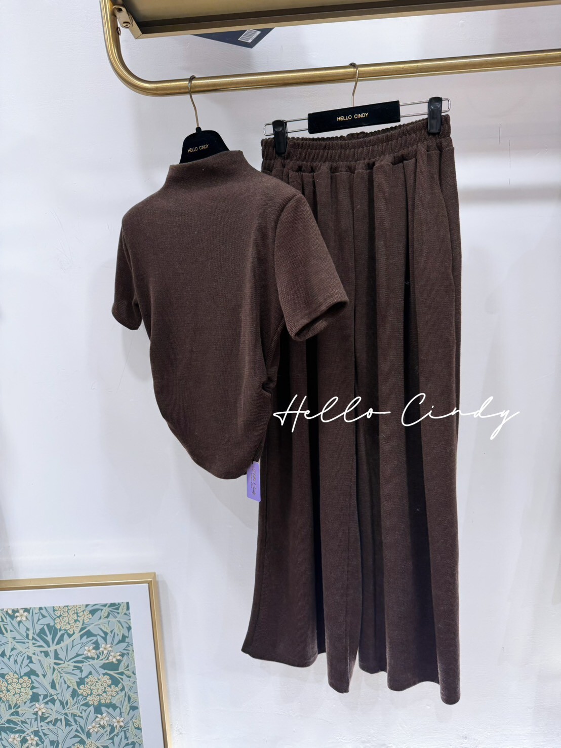 B02017 質感好好的摩卡色巧克力針織套裝