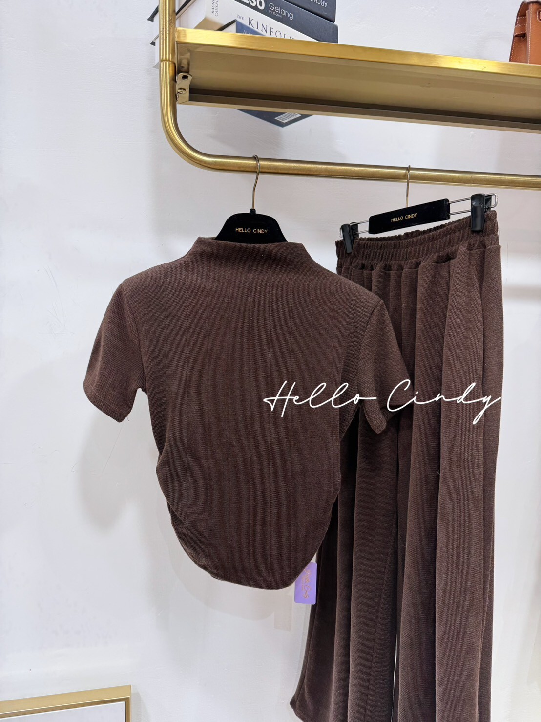 B02017 質感好好的摩卡色巧克力針織套裝