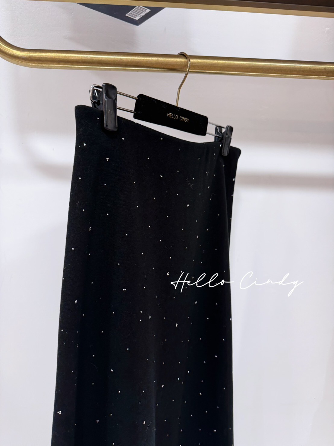 B02024 肉肉女孩可以穿的A字顯瘦水鑽長裙