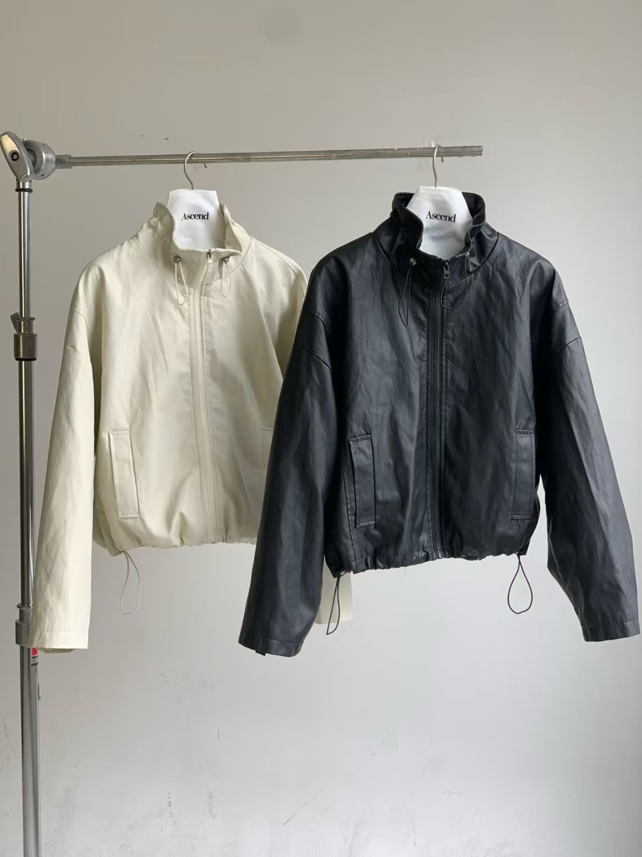 AC5505 街頭風企領仿皮外套 *特價* (充值購物金不適用)