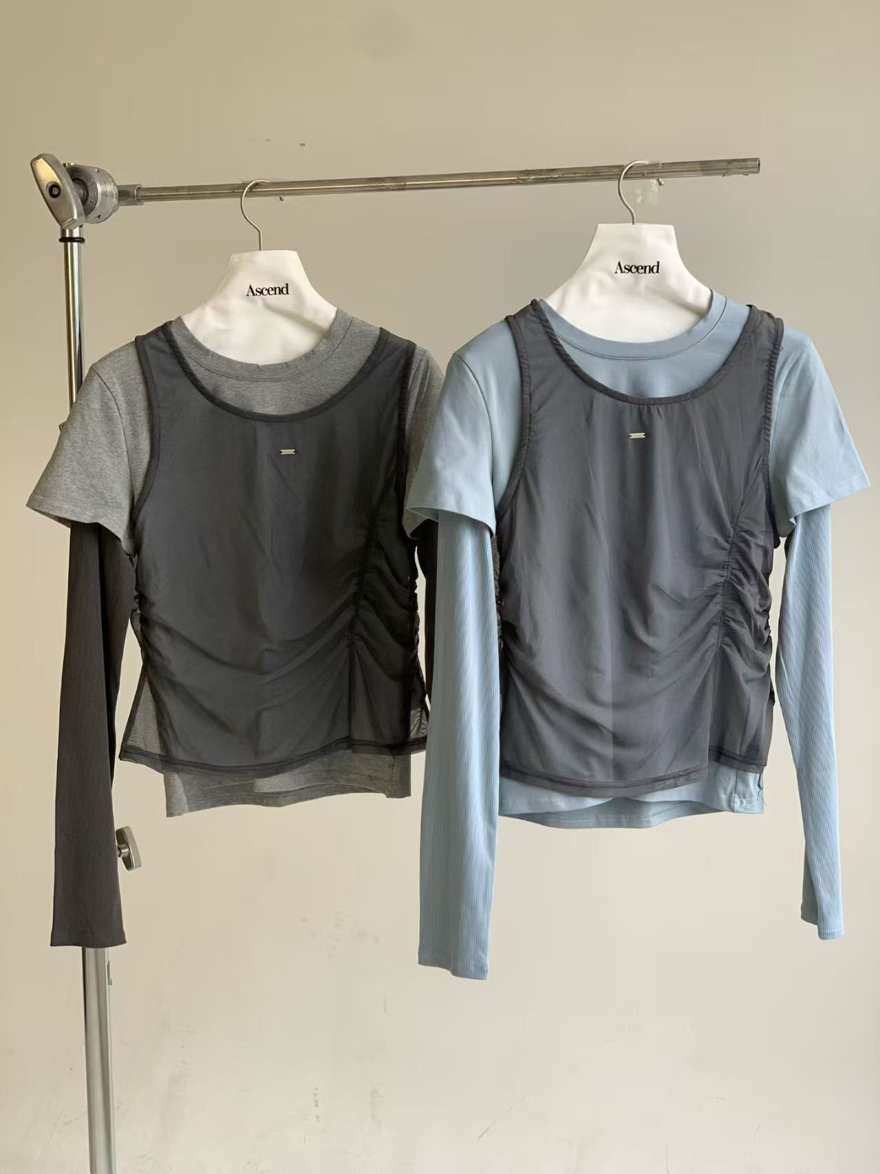 AC5527 假三件拼接Tee *特價* (充值購物金不適用)