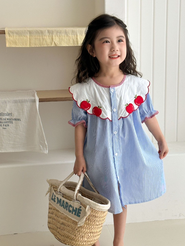 蘋果領襯衫洋裝(90)