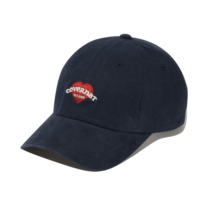 【品牌清貨SALE】 【現貨】【COVERNAT】[Standard Fit] Cloverheart Cooper Logo Heart Basic Ball Cap Navy