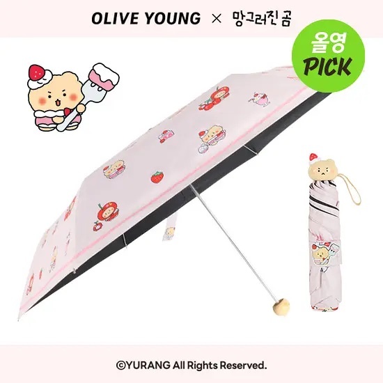 《Olive Young連線》[OY × mangomee] Mini 3-Fold UV Protection Umbrella (2 Types)