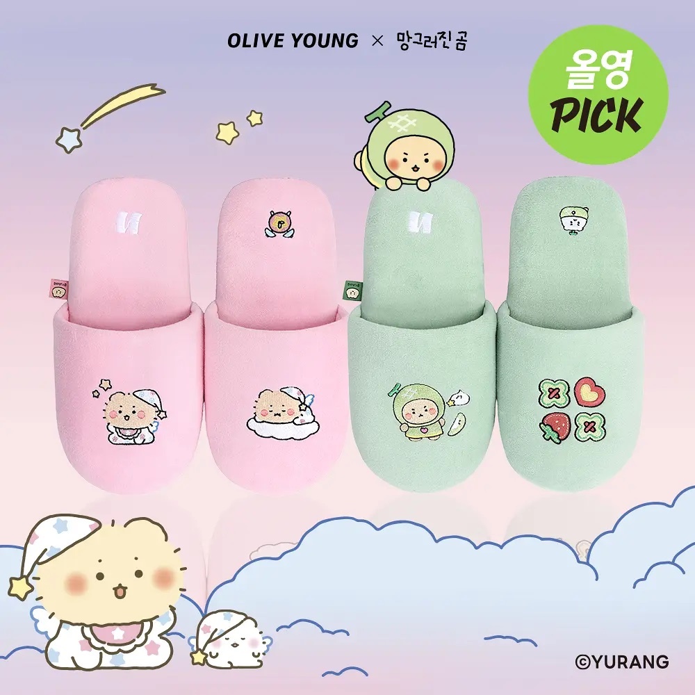 《Olive Young連線》[mangomee Edition] nareun Velvet Home Slippers (2 Types)