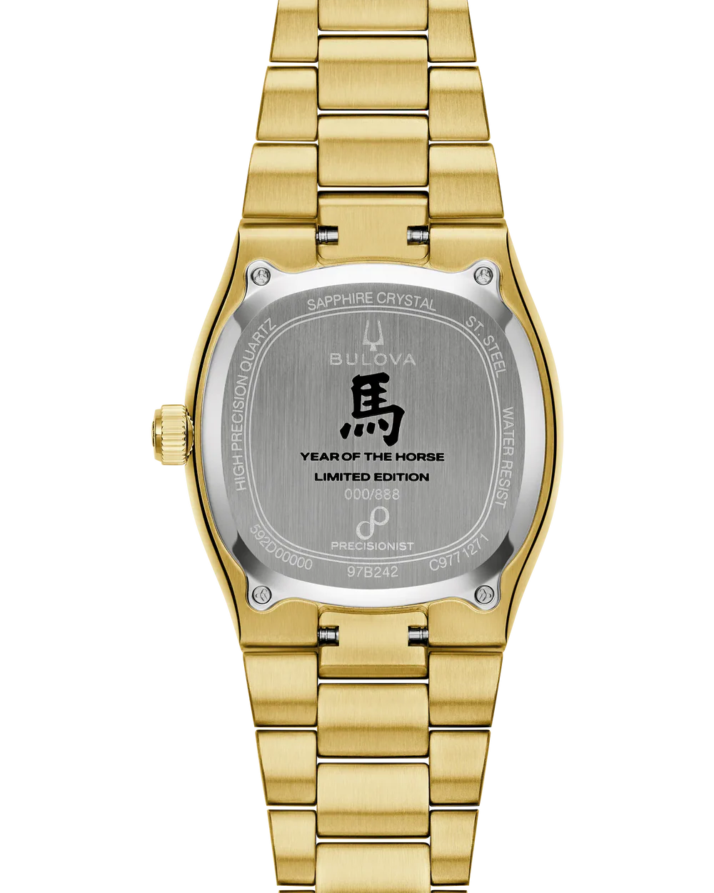 萬年鐘錶 - BULOVA 寶路華 丙午馬年限量款方形復古262kHz超頻精準石英機芯男錶 97B242 錶徑 37.5MM