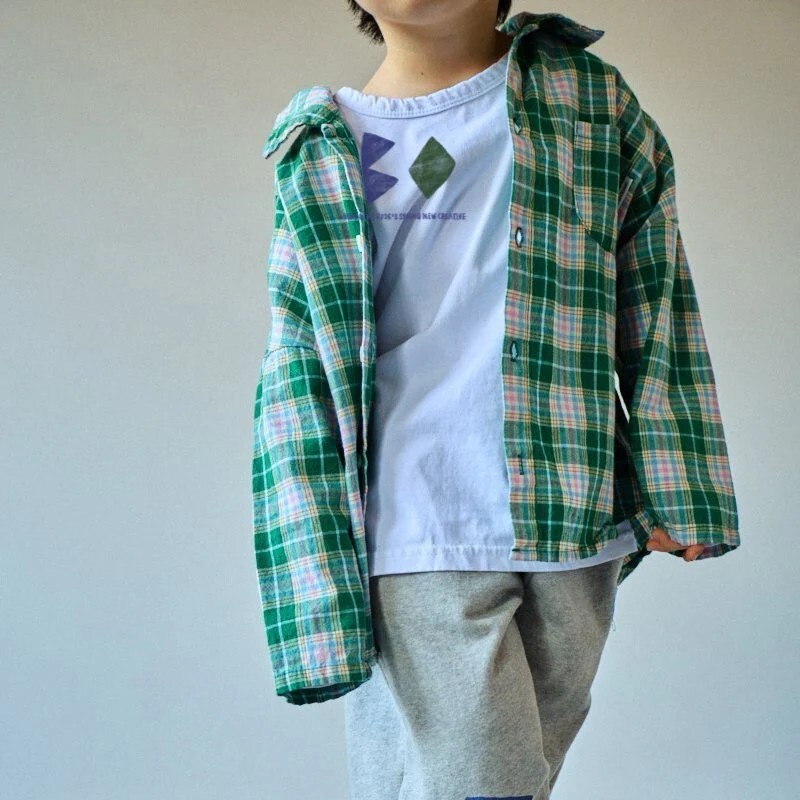 90-160 BN 綠格襯衫