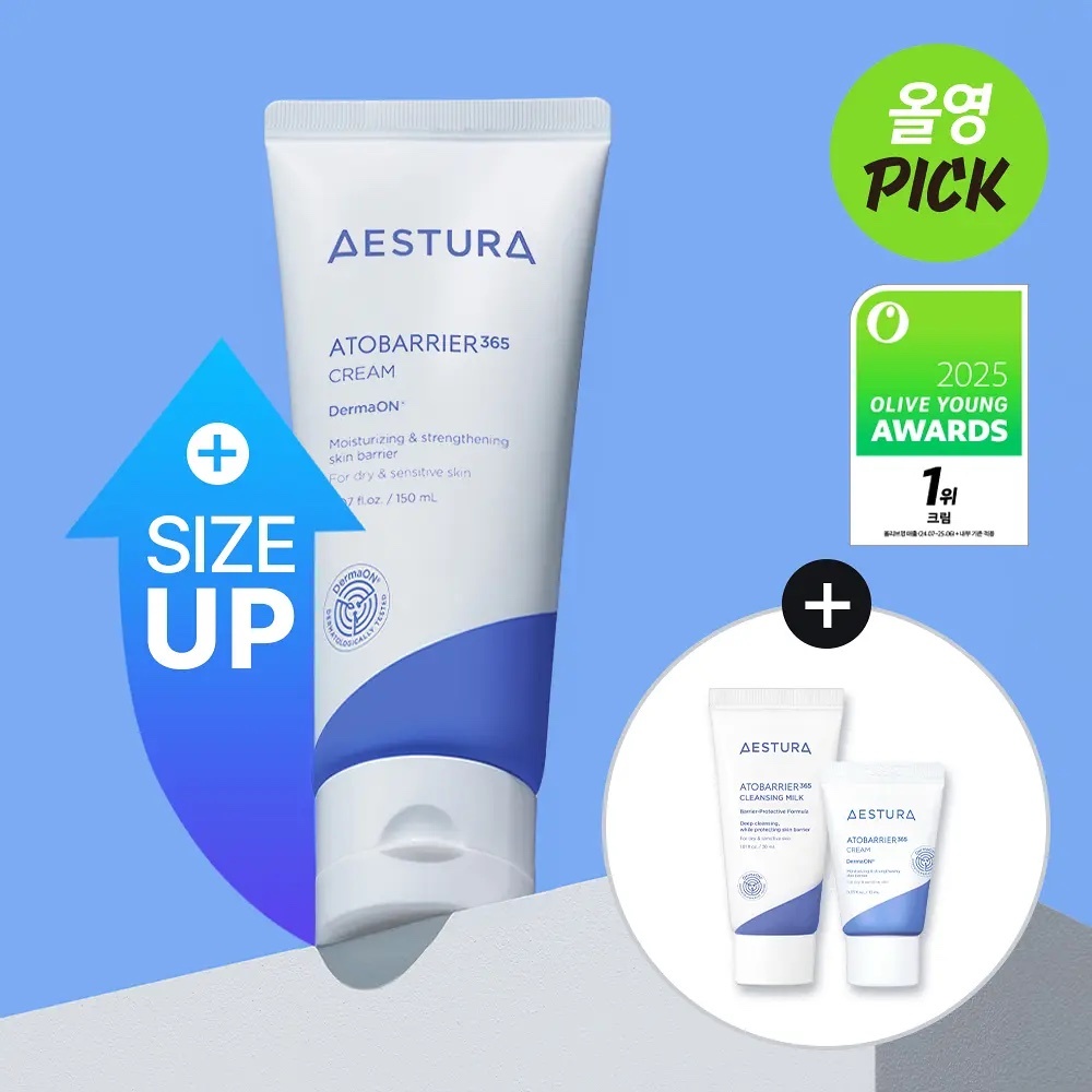 《Olive Young連線》AESTURA Atobarrier 365 Cream 150ml Set (+Cream 10ml+Cleansing Milk 30ml)