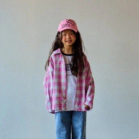 90-160 BN 粉格襯衫