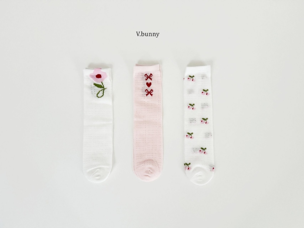 正韓春vbunny 花花蝴蝶結襪子組