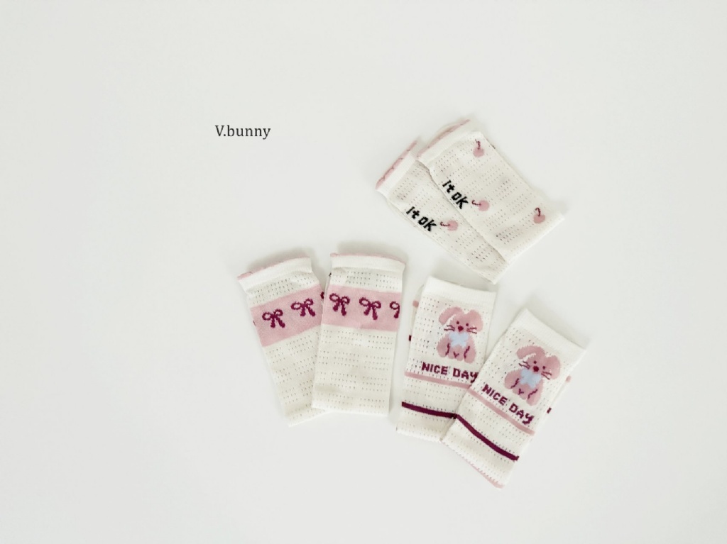 正韓春vbunny 蝴蝶結兔兔襪子組