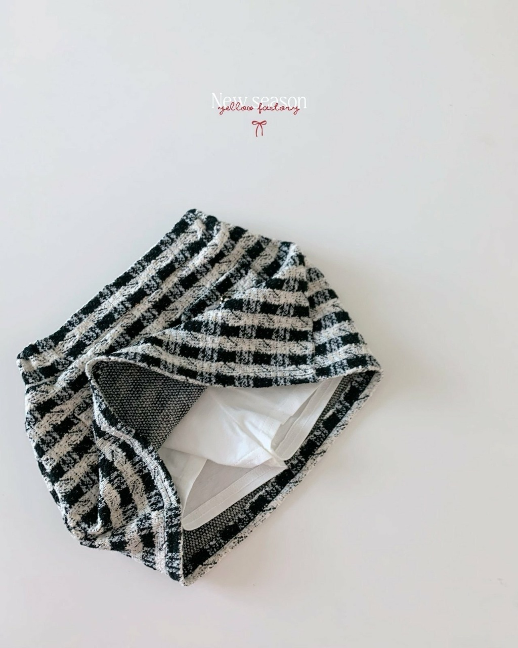 正韓春yellowfactory 小香風格紋褲裙