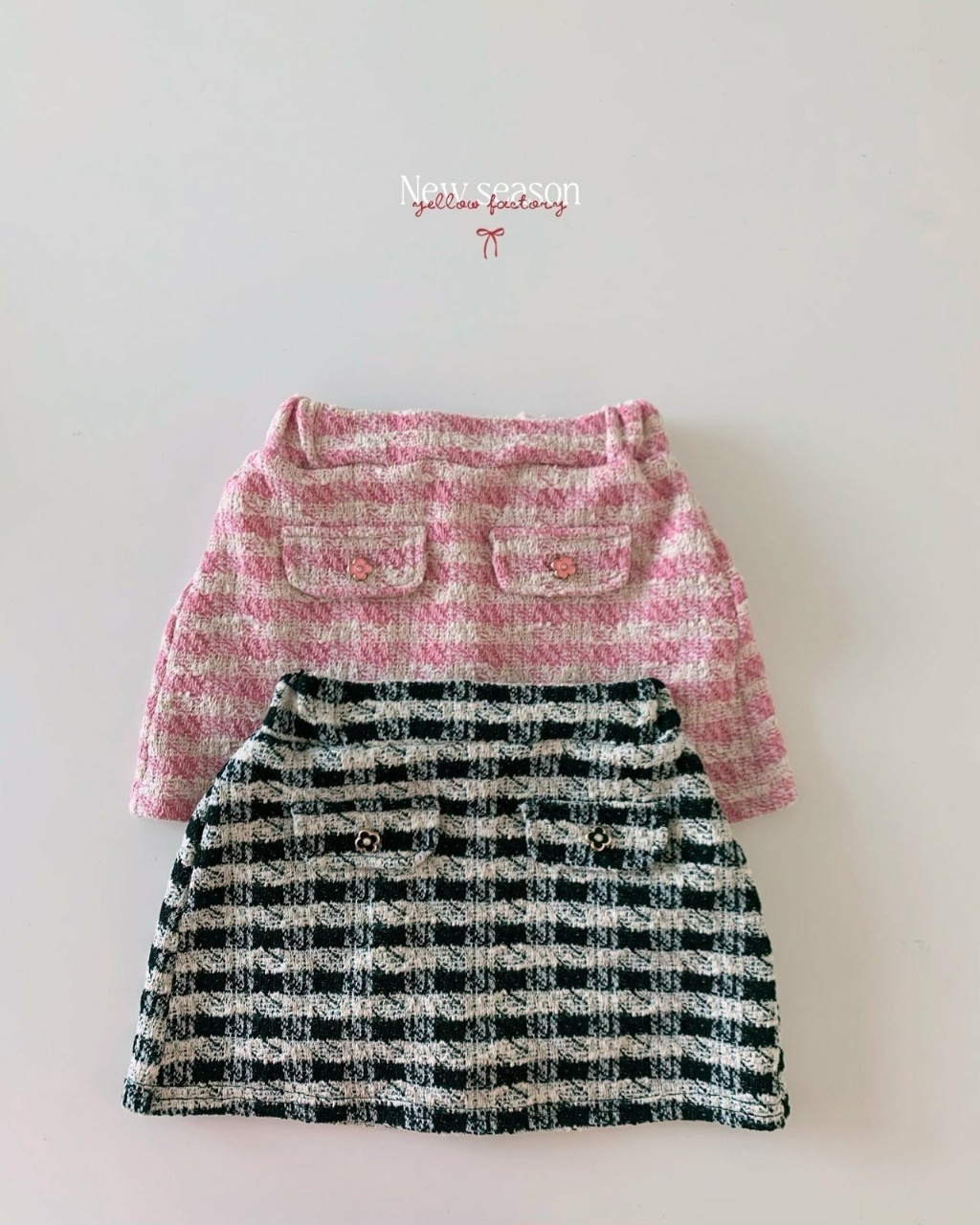 正韓春yellowfactory 小香風格紋褲裙