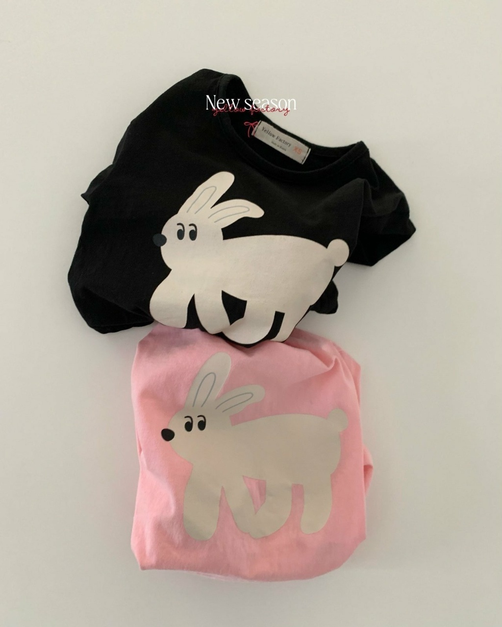 正韓春yellowfactory 兩色小白兔圓弧上衣