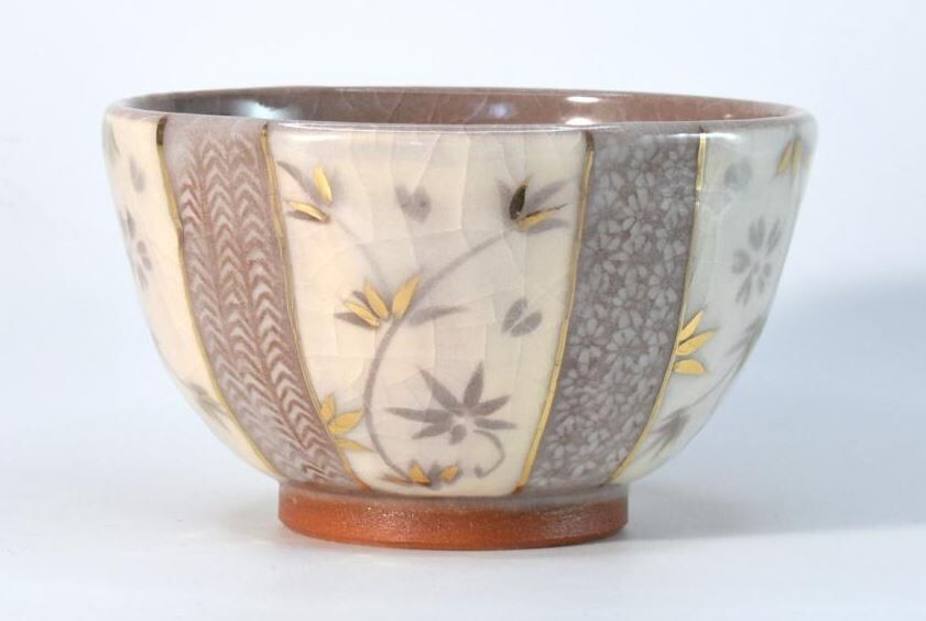 日本製 京燒 抹茶碗 志野更紗 喜信作