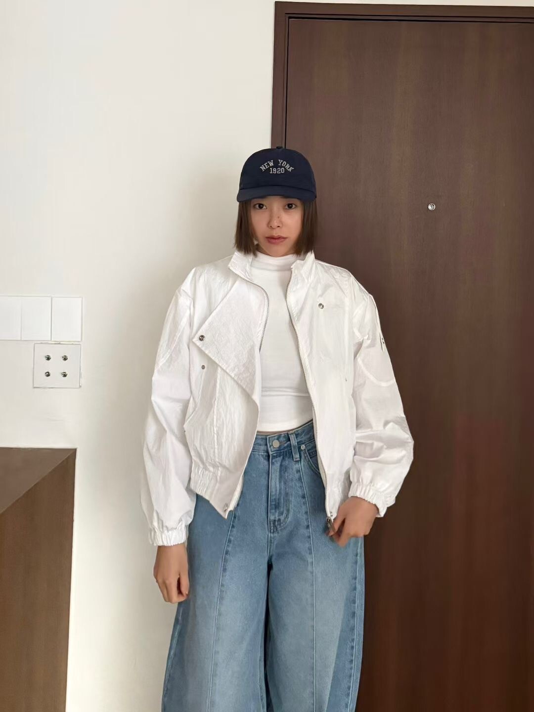 斜釦立領/翻領造型縮腰工裝外套 / 3色