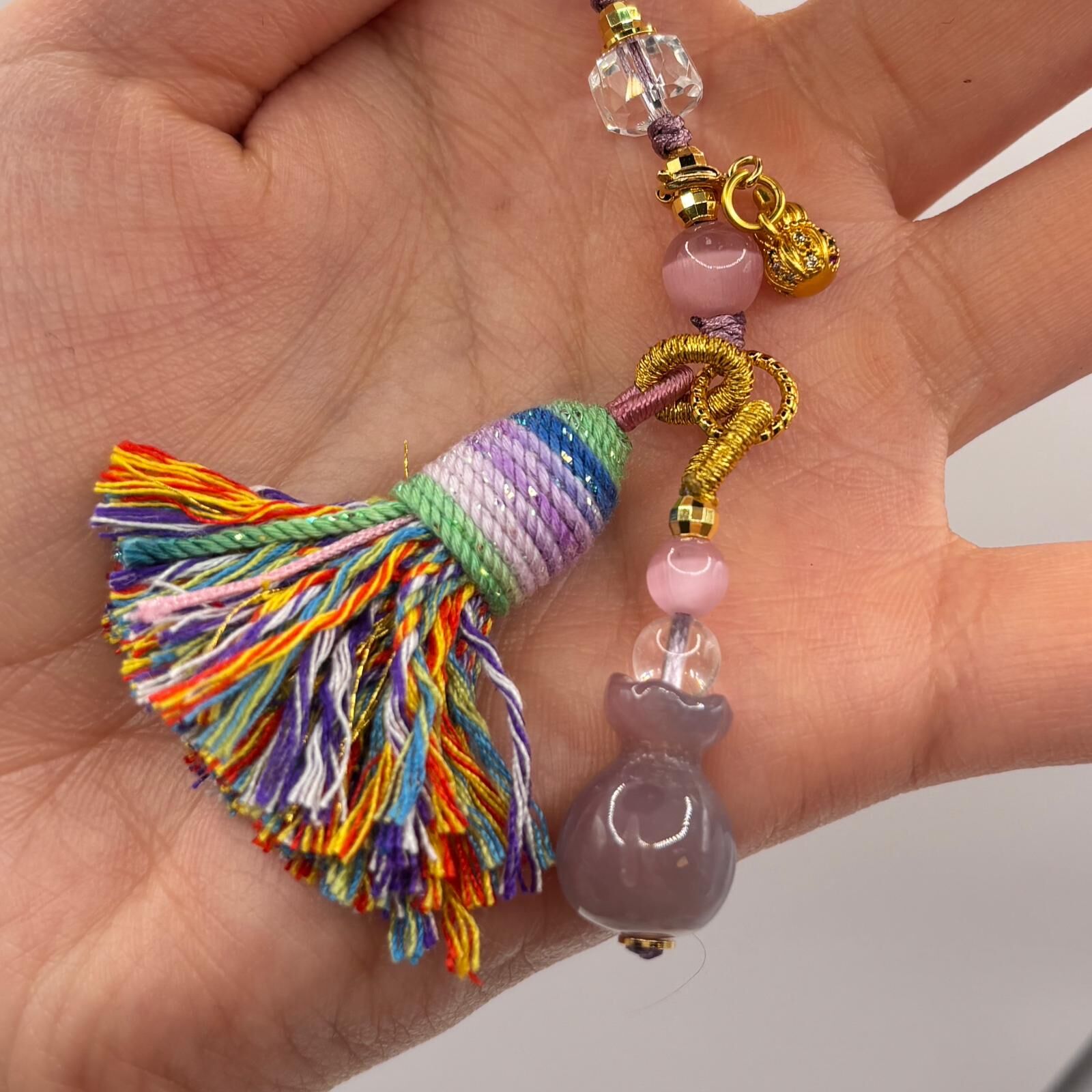 AB260204-L35-開光鹽源錢袋掛件（天然礦石隨機顏色介意勿bid）-(已包紫袍大師集體開光，4月頭到貨，只限尖沙咀門店自取）