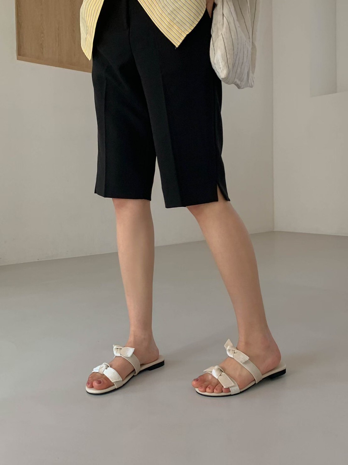 雙蝴蝶結造型平底拖鞋涼鞋 / 2色