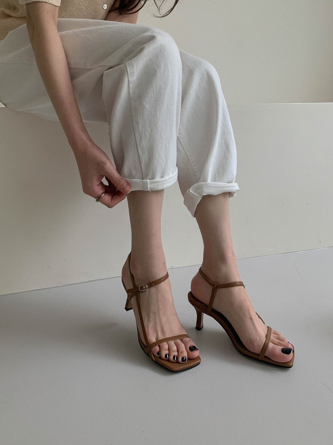 雙線細帶氣質感高跟涼鞋 / 3色