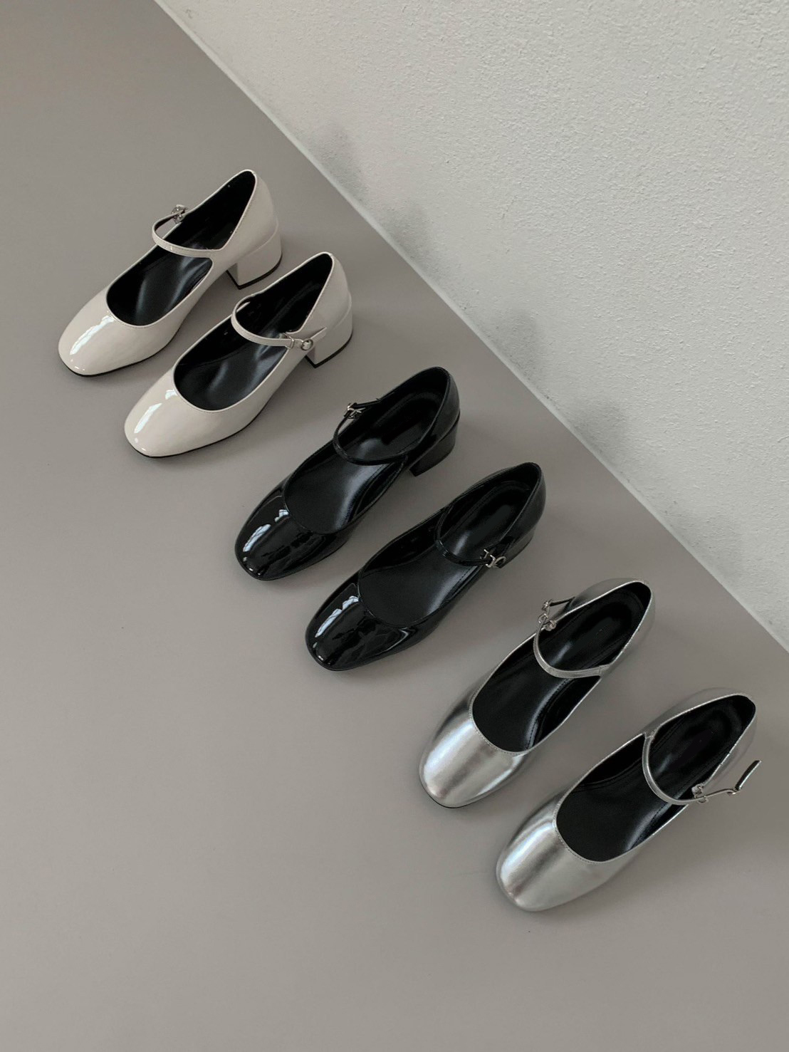 法式女子粗跟漆皮瑪莉珍娃娃鞋 / 3色