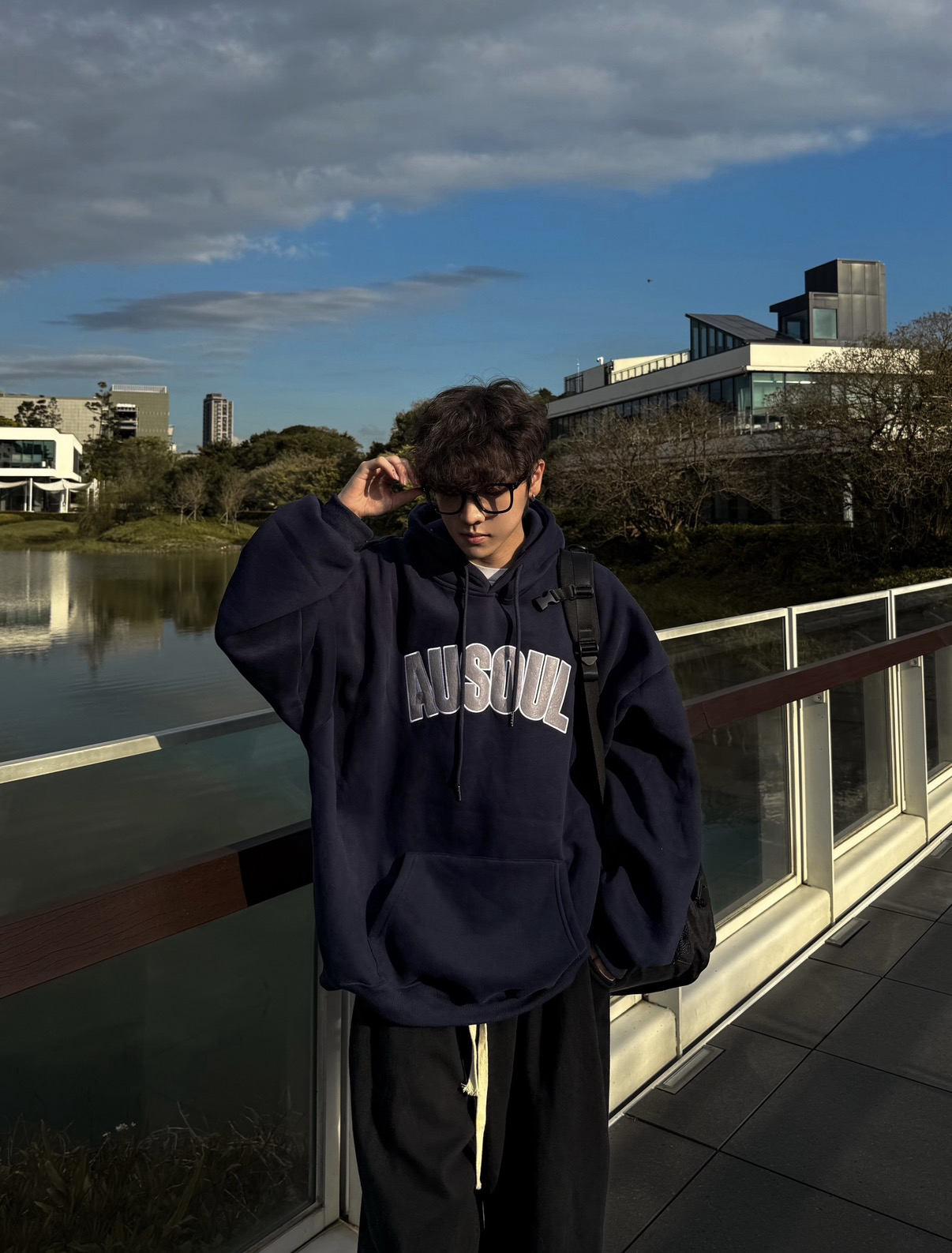 （售完不補）獨家自訂款｜韓系AUSOUL刷毛帽T 寬鬆版型！