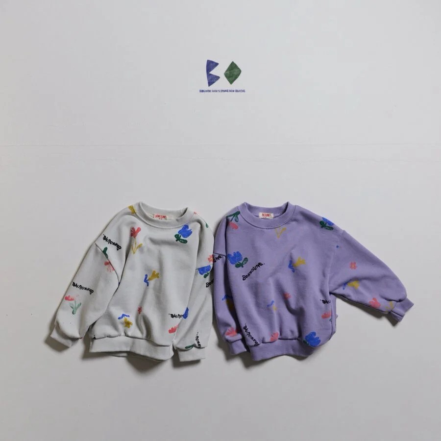 90-160 BN 原創花朵大學T 2色