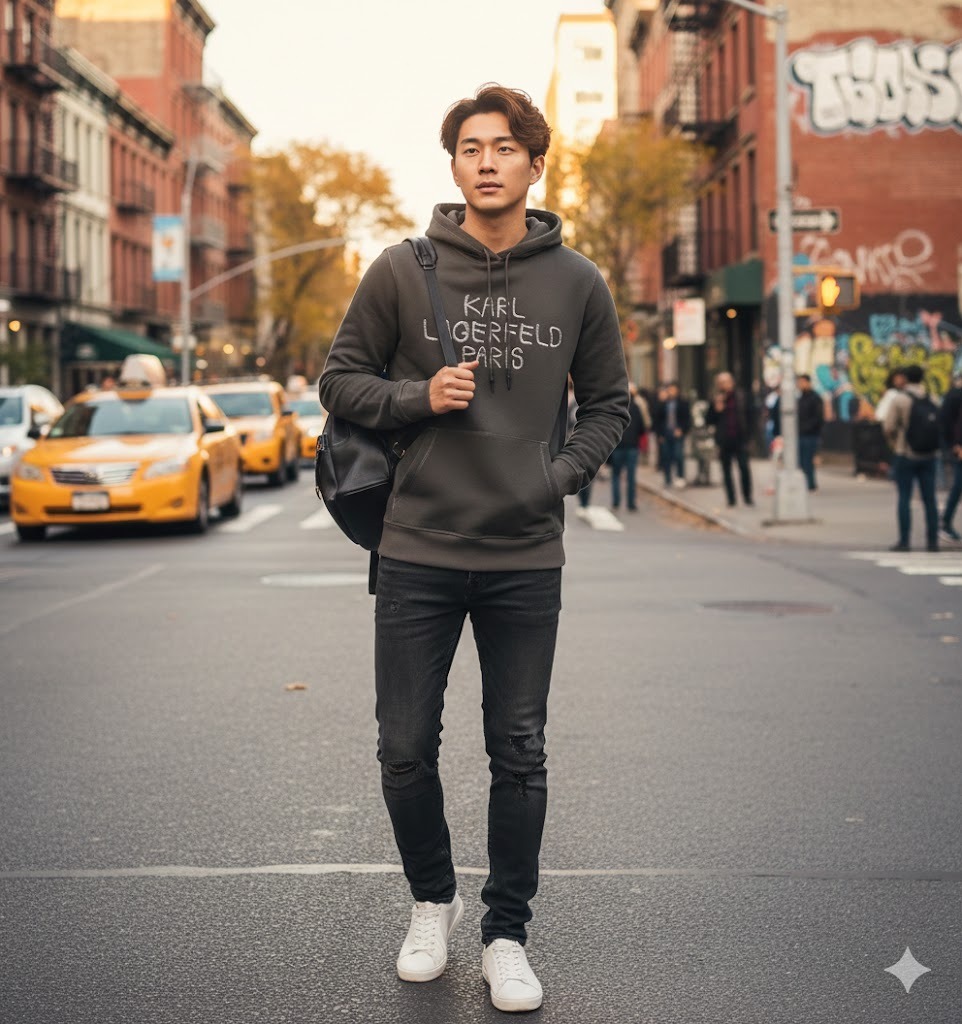 【預購】KARL LAGERFELD PARIS H020554 男裝有帽衛衣