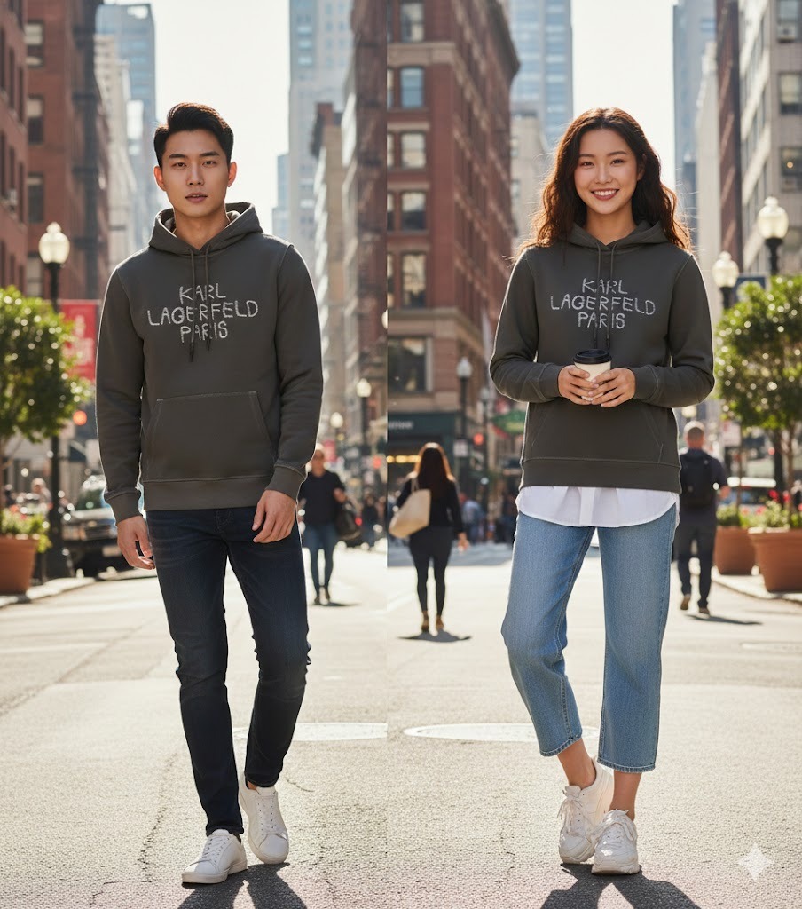 【預購】KARL LAGERFELD PARIS H020554 男裝有帽衛衣